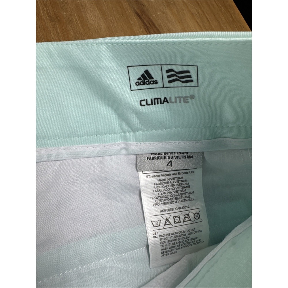 SOLD NWT Adidas Climalite Bermuda Golf Shorts Women's 4 Fresh Green 10" Inseam - Picture 6 of 13